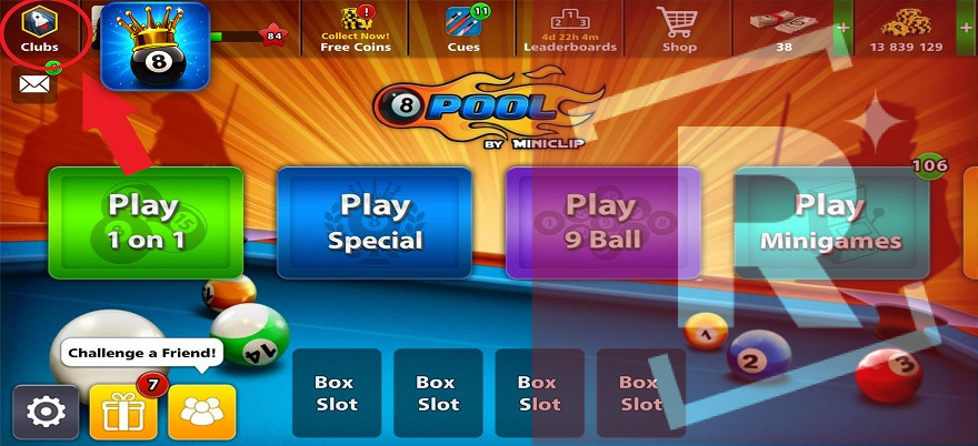 8 Ball Pool Mod APK main menu