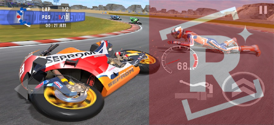 Download Moto Rider Bike Racing Game Mod APK jatuh dari motor