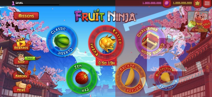 Fruit Ninja Mod Apk Menu